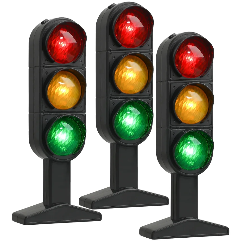 3Pcs  Traffic Light Toy Plastic Traffic Signal Light Child Educational Toy Traffic Light Model for Kids