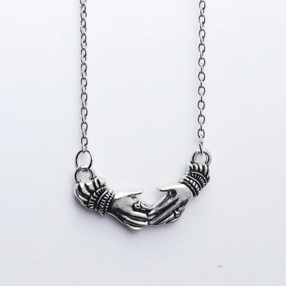 Victorian Mourning Hands Pendant Necklace, Gothic Mourning Jewelry, Y2k Women Fashion Charm Statement Women Gift