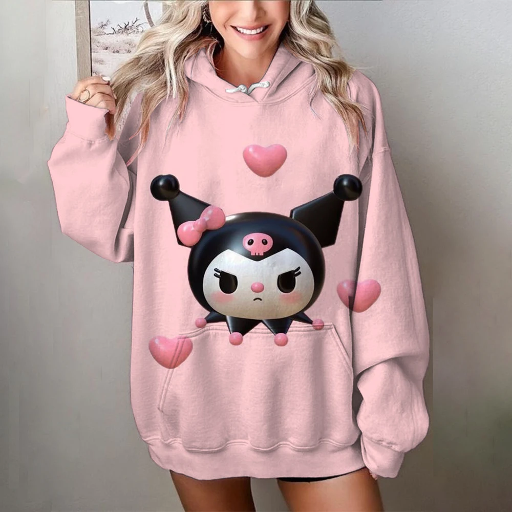 Cute Japanese Cute Hello Kitty print Women\'s Hoodie Student Y2K Sweatshirt Spring and Autumn Outdoor Sports and Leisure Pullover