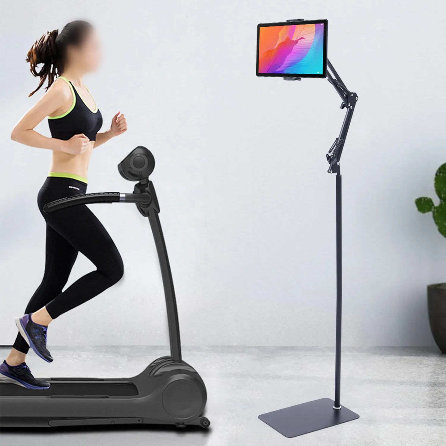 

Tablet Floor Stand, Floor Standing Mobile Phone Holder Tripod Stand 360° Rotating Mount Height Adjustable CompatibleTablet
