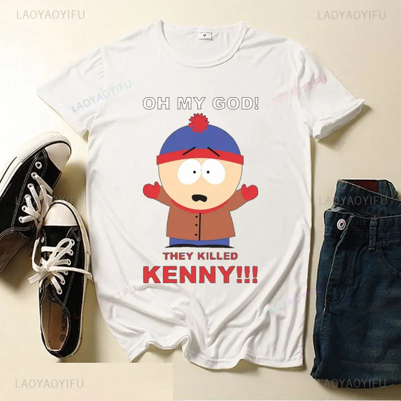 تي شيرت مطبوع عليه رسوم كرتونية من جنوب بارك ، كارتون لطيف ، قميص برقبة دائرية ، قميص بأكمام قصيرة ، ملابس الشارع الفكاهية ، الصبي البدين الصغير ، الصيف #4