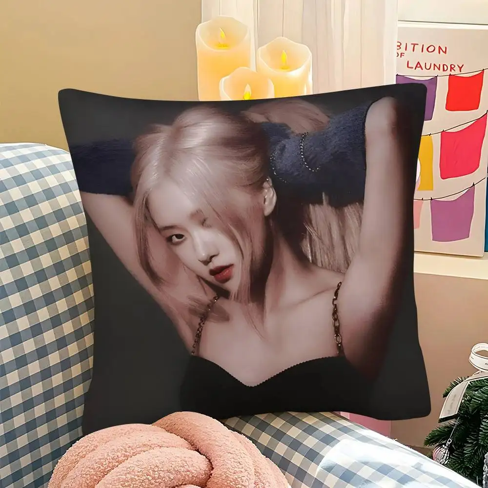 KPOP Roseanne Park B-BLACKPINK كيس وسادة وسادة مربعة لغرفة النوم أريكة الترفيه الراحة وسادة سيارة غرفة المعيشة ديكور المنزل