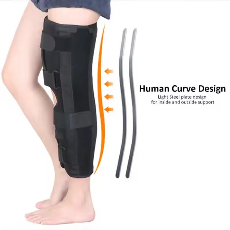 Knee Brace Support Pad Sports Protective Gear Adjustable Knee Splint  Stabilizer Fracture Sprain Knee Leg Fixer for kinds/adult