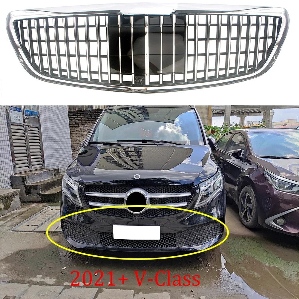 Front Racing Facelift Grille Upper Grill For Mercedez-Benz V-Class W447 V220d V250d V260L Vito/Metris 2016-2021+ Maybach Style