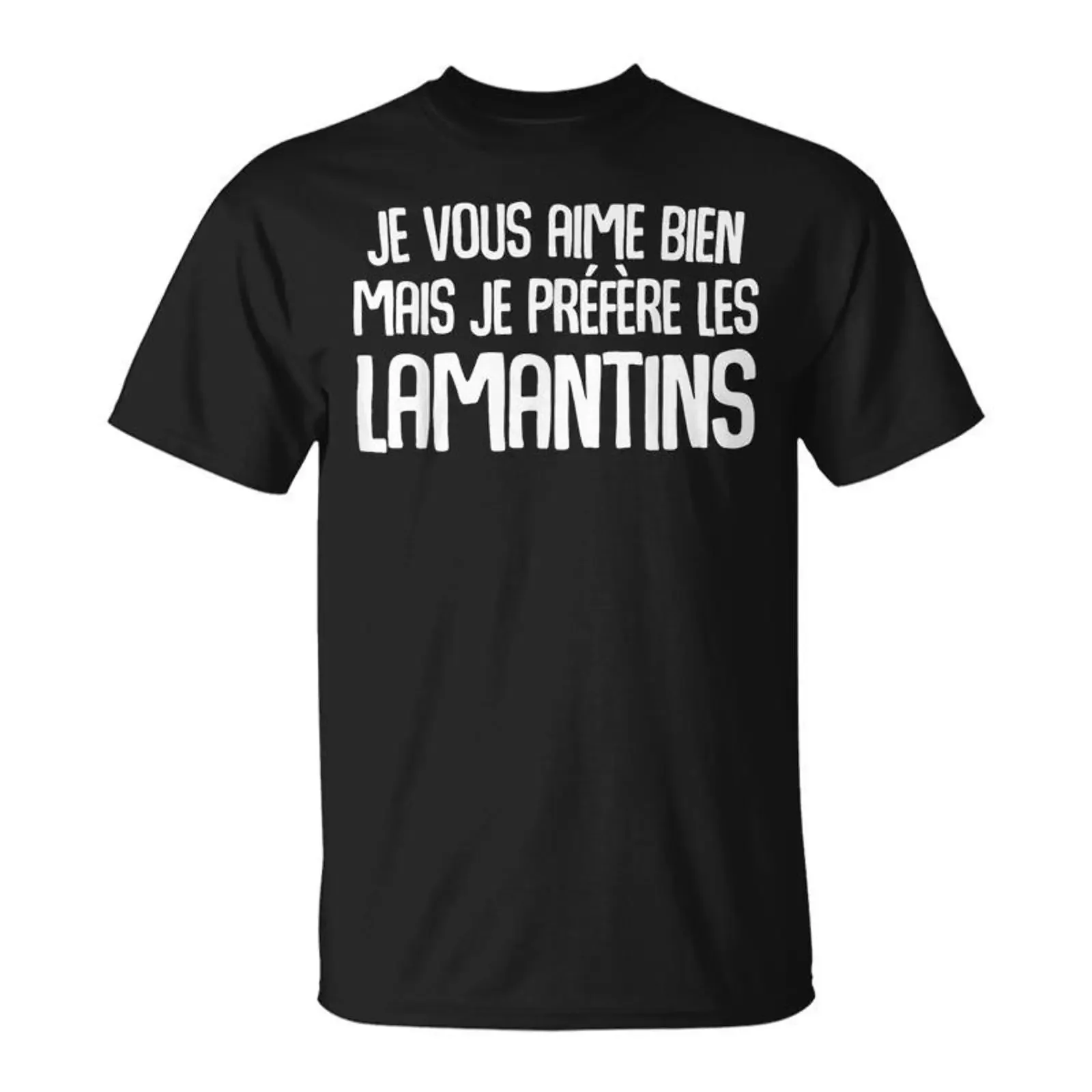 Jeous Aime Bien Mais Je Préfère Les Lamantins Humour T Shirt Cadeauxyz vintage Washed Top For Everyday Wear Slightly Stylish