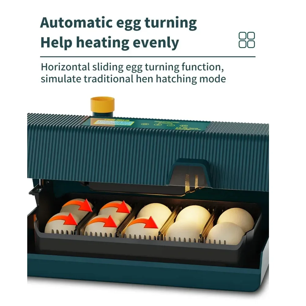 10 Egg House Shaped Incubator Automatic Temperature Humidity control Chick Incubator Dual Display Poultry Hatcher