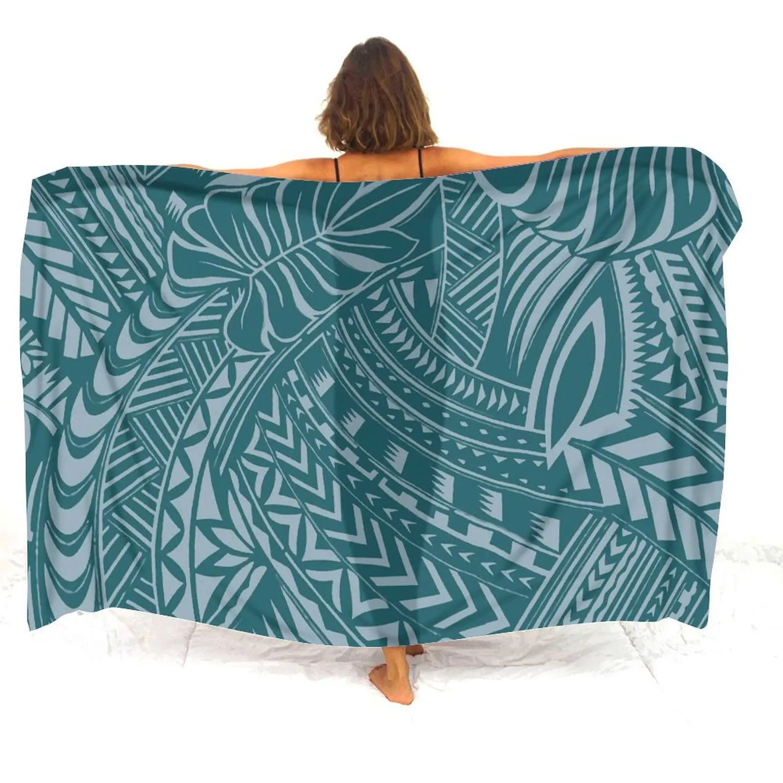 

Полинезийский пляжный саронг с традиционным узором, летнее пляжное платье-саронг, солнцезащитный саронг-шаль, пляжная ветрозащитная накидка, легкий саронг