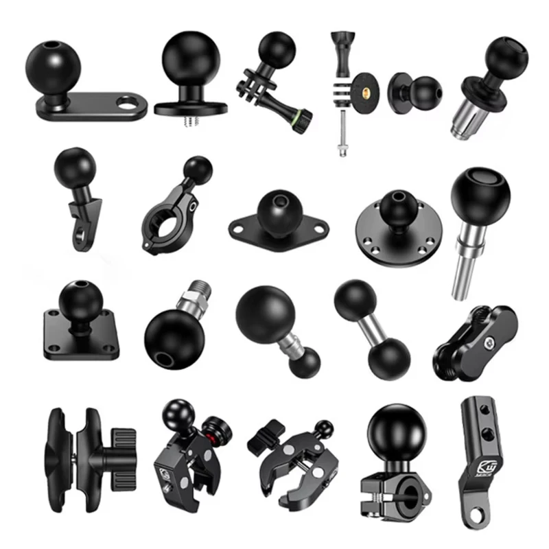 1 Inch Ball Head Adapter for Mount Motorcycle Handlebar Clip Rearview Mirror Bracket for GoPro 10 Sports Cameras Accessories