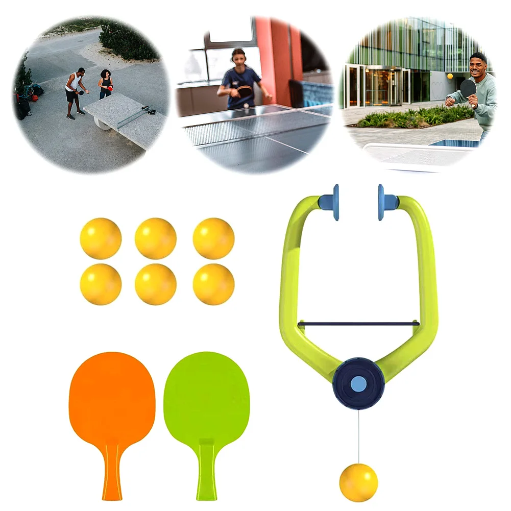 

Hanging PingPong Trainer with Racket and Balls Portable Table Tennis Exerciser Hanging Pingpong Balls Training Sparring Device