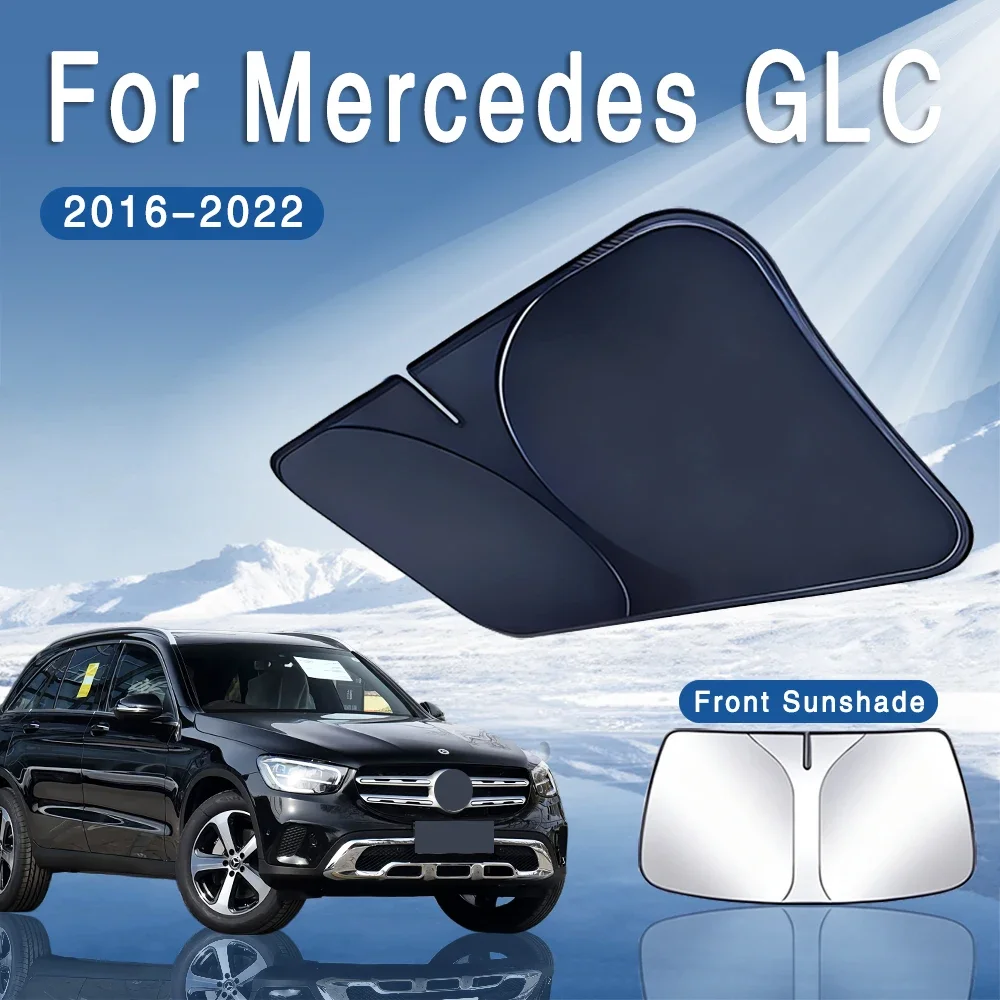 

For Mercedes GLC 2016-2022 Foldable Sun Visor Front Windshield Sunshade Heat Insulation Summer Cooling Auto Accessories
