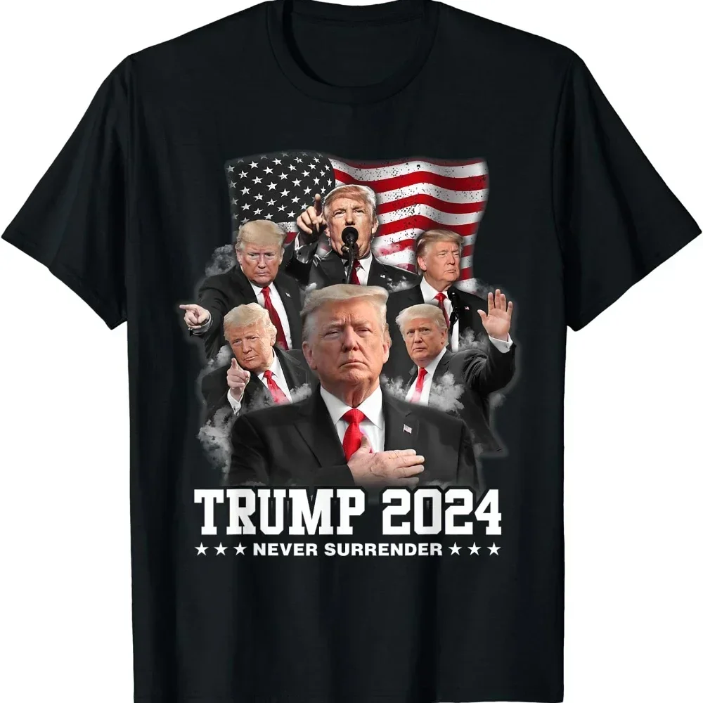 Fashion Women T-shirt Trump 2024 Print Short Sleeve Tee Shirt Female Harajuku Summer Unisex Clothes Streetwear Y2k Clothing Tops