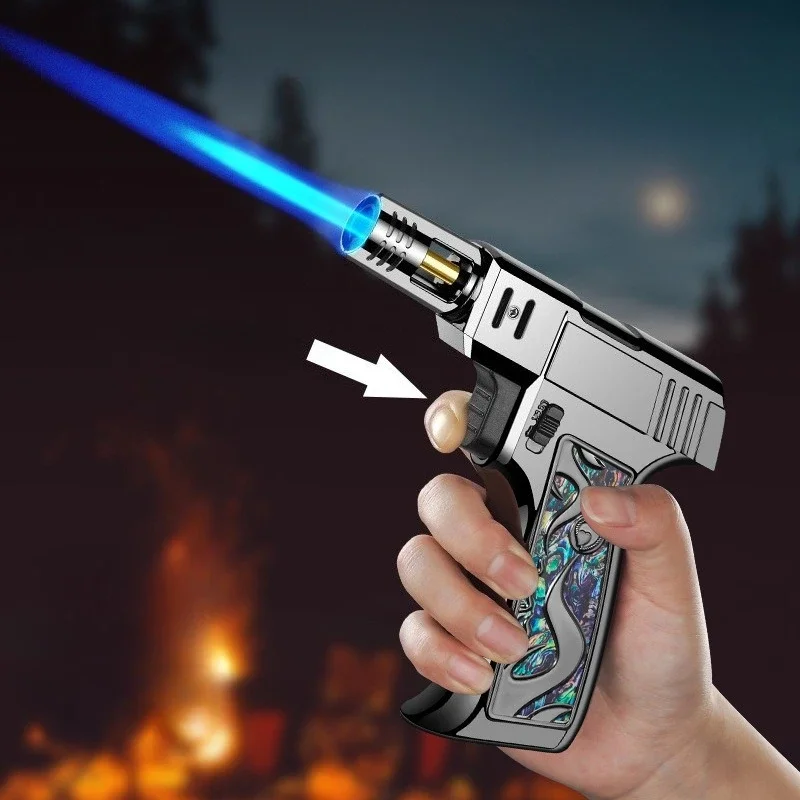New Fixed Flame Windproof Torch Lighter, Hand-held Inflatable Spray Gun, Multi-purpose High-temperature Welding Gun Igniter