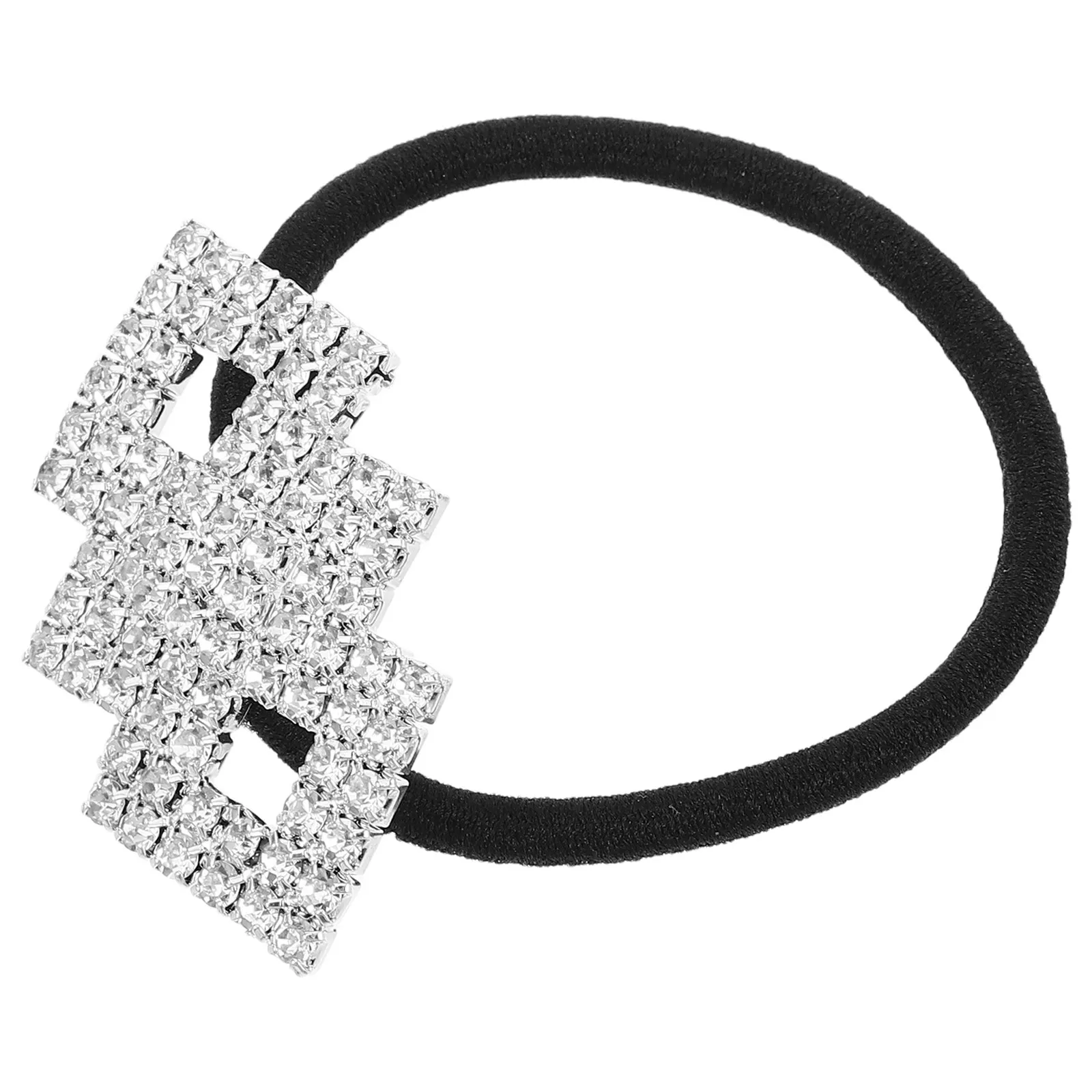 Rhinestone Elastic Hair Bands for Women Minimalist Sparkly Ponytail Holders Comfortable All-Day Wear Decorative Stylish Hair