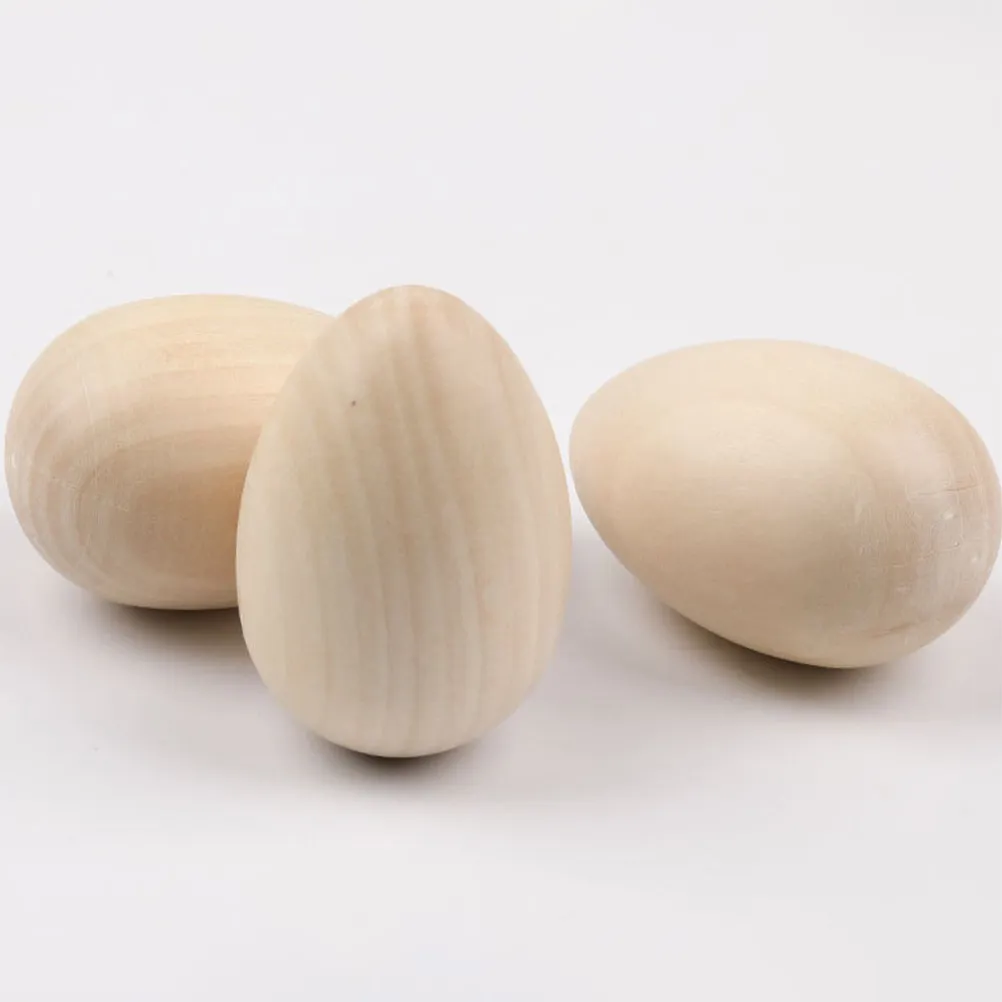 

30Pcs Wooden Fake Eggs Smooth Surface Unfinished Egg Crafts for Easter Party Decoration Painting DIY Wood Egg Decors