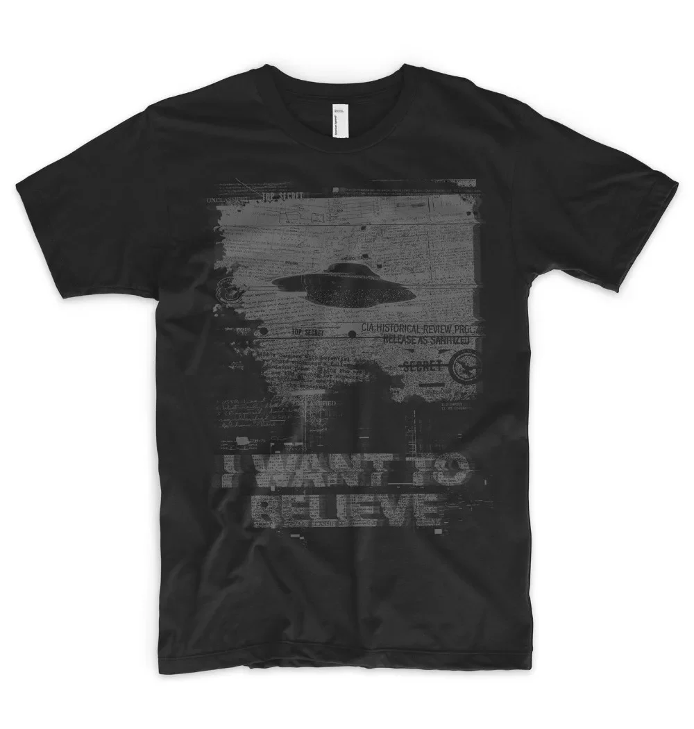 I Want To Believe T Shirt Alien Ufo Area 51 Roswell X Files Space Ship Grey Sin Summer  Pop Cotton Man Tee Funny Tee Shirts