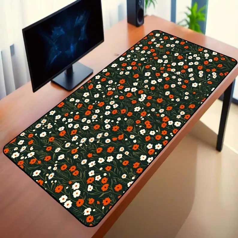 

Wildflower Floral Gaming Desk Mat, Non-slip and Waterproof Mouse Pad, Minimalist Office Decor Mat, A Perfect Gift for Friends.
