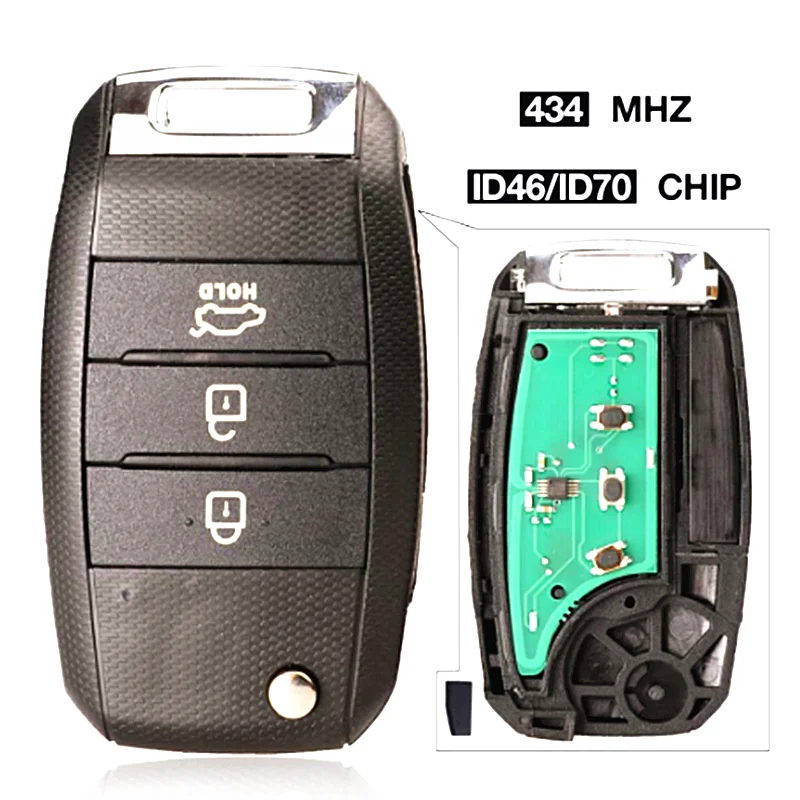 3 Button Remote Flip Car Key 433MHZ 4D60 ID70 Chip For Kia K5 Sorento Sportage 2013 2014 2015 Keyless Fob