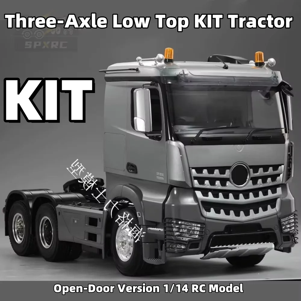 محاكاة ثلاث محاور منخفضة أعلى عدة جرار نسخة مفتوحة الباب مع محرك 35T لا إلكترونيات أخرى لنموذج شاحنة يتم التحكم بها عن بُعد 1/14 Tamiya
