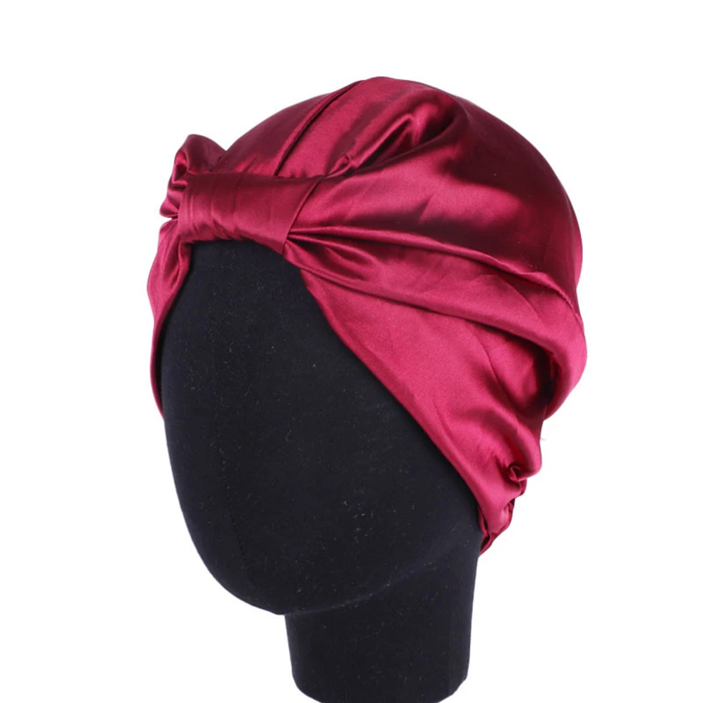 

3 Pcs Hat Elastic Sleep Beanie Double Layer Turban Women Silk Satin Turbans Night Hair Wrap Lined Woman