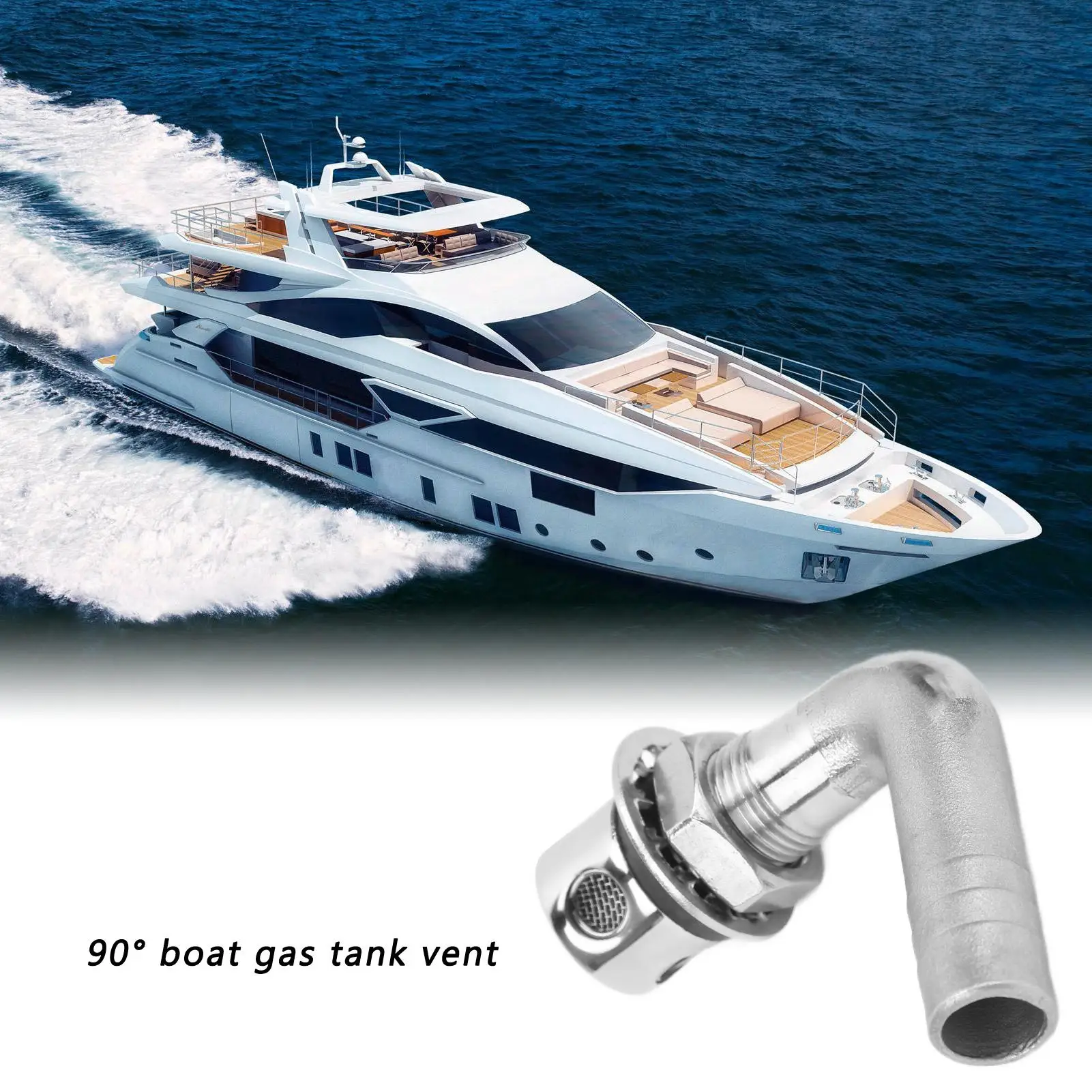 Ventilação do tanque de barco Ventilação do tanque de gás do barco de aço inoxidável 316 para mangueiras de 5 /8 polegadas