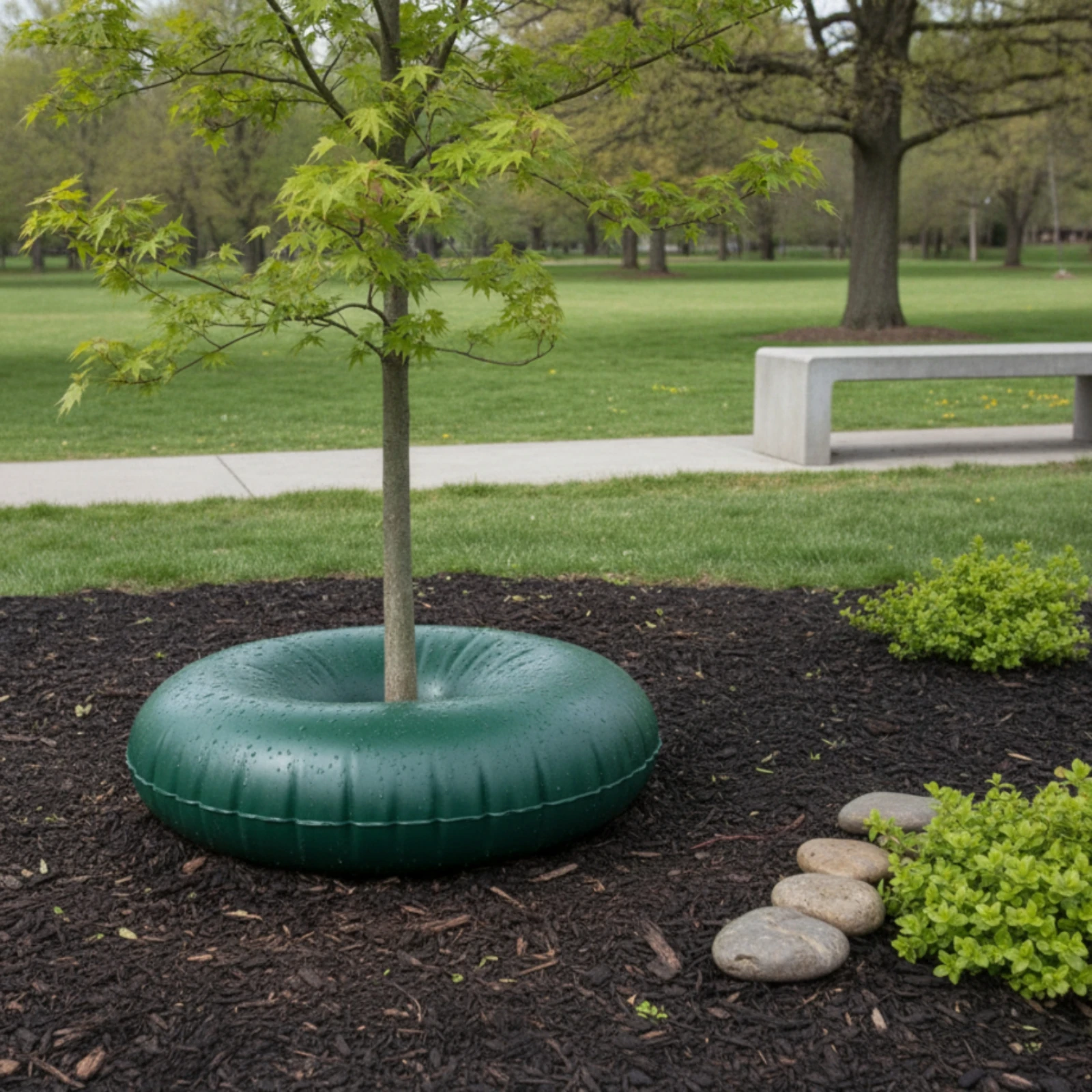 Tree Watering Collar Slow-Release Watering Bag with Central Opening Foldable Reinforced for Gardeners, Garden, Yard