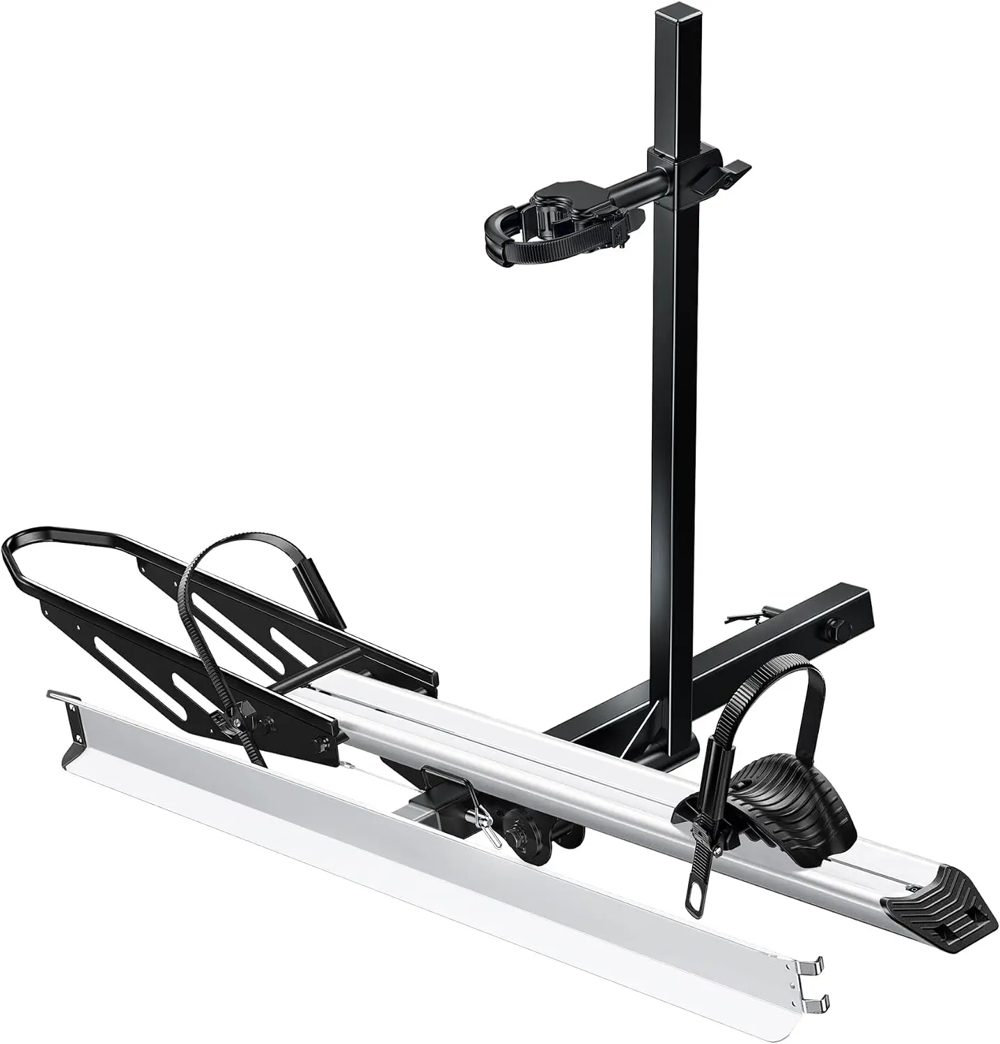 Young Hitch Mount Single Bike Rack with Ramp, 100 lbs Capacity