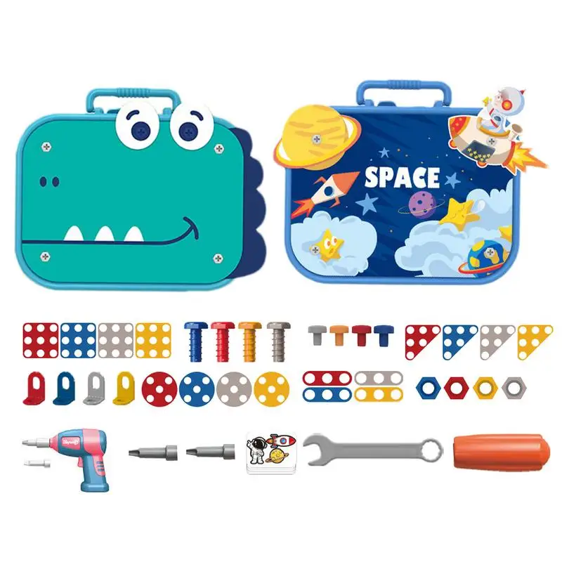 

Educational Toys Toolbox 211pcs Pretend Play Preschool Children Nut Screw Assembly Simulation Carpenter Toy Tool For Kids