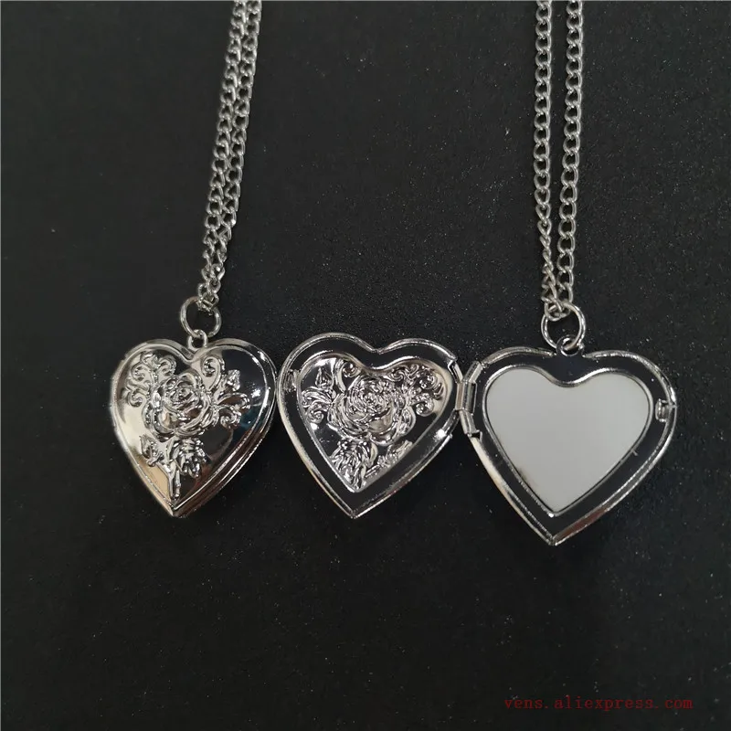 

sublimation blank new heart locket photo necklaces pendants fashion necklace pendant for Valentine's Day 20pcs/lot