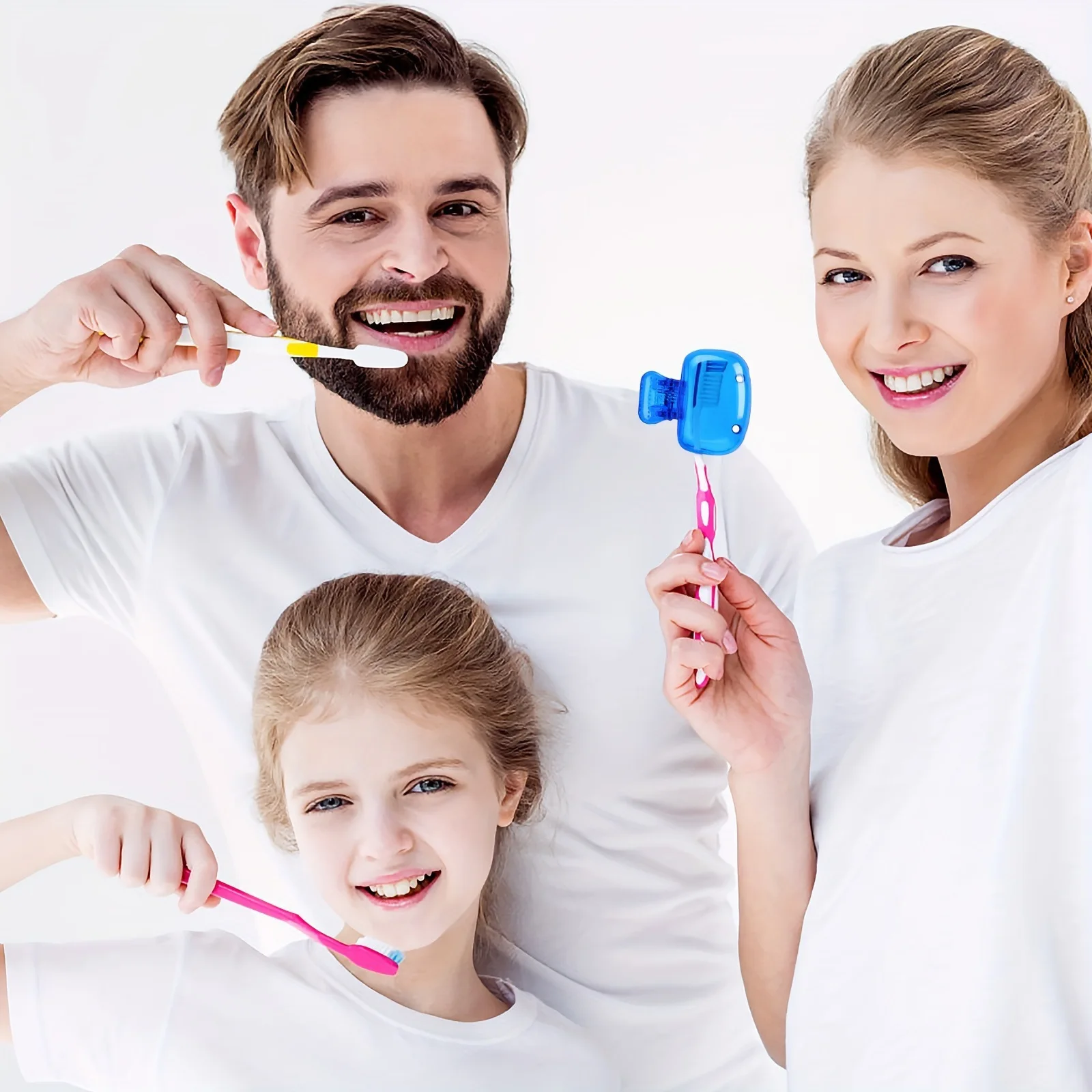 5pcs Portable Toothbrush Head Cover Clips Plastic Dustproof Head Germproof Protector Caps Travel Hiking Camping Bathroom
