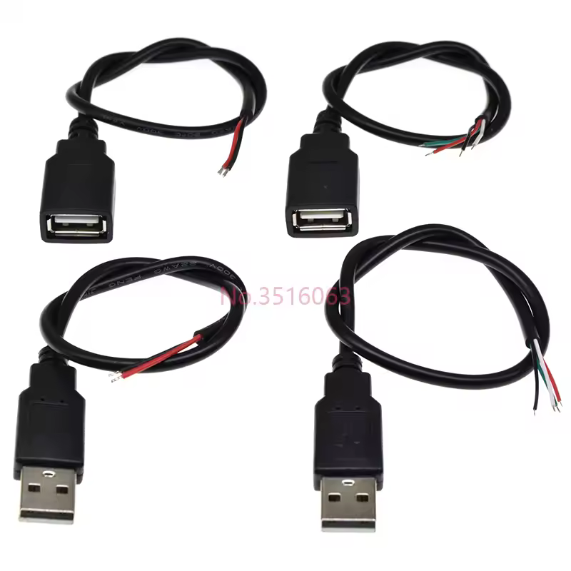 30cm/100/200cm Power Supply Cable USB 2.0 A Female Male 2/4 Pin Wire Jack Charger Charging Cord Extension Connector DIY 5V Line