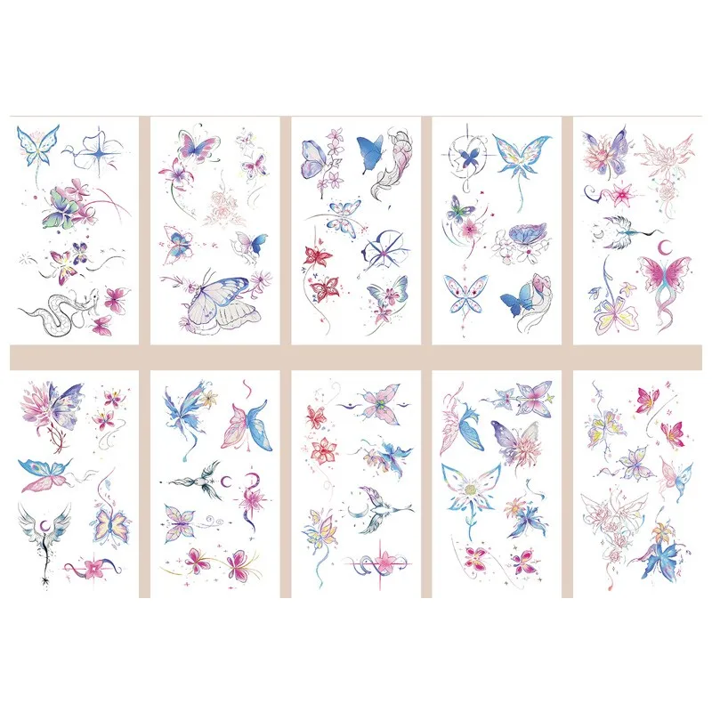 10Pcs/set Glitter Butterfly Temporary Tattoo Stickers Cute Butterfly Tattoos Stickers Waterproof Funny For Party Gift