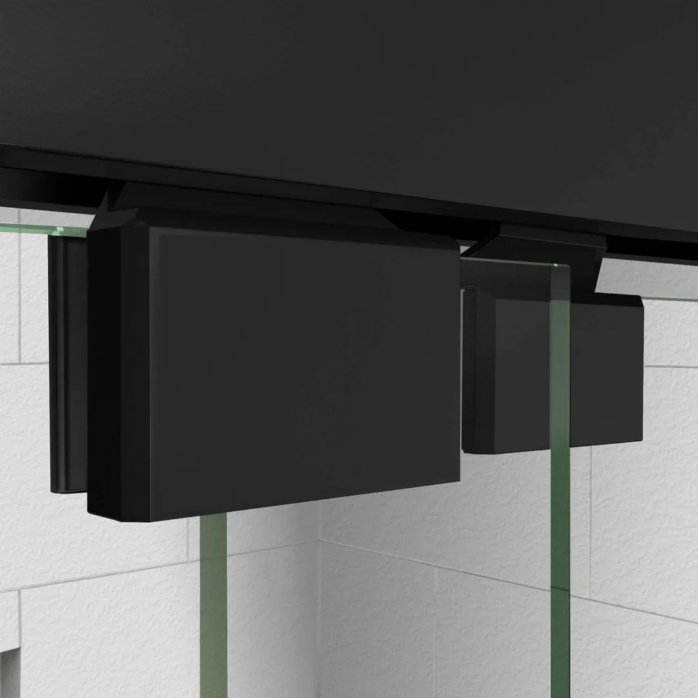 Semi-frameless bypass tub door,satin black,creates your dream shower space,double sliding design for easy access from both sides