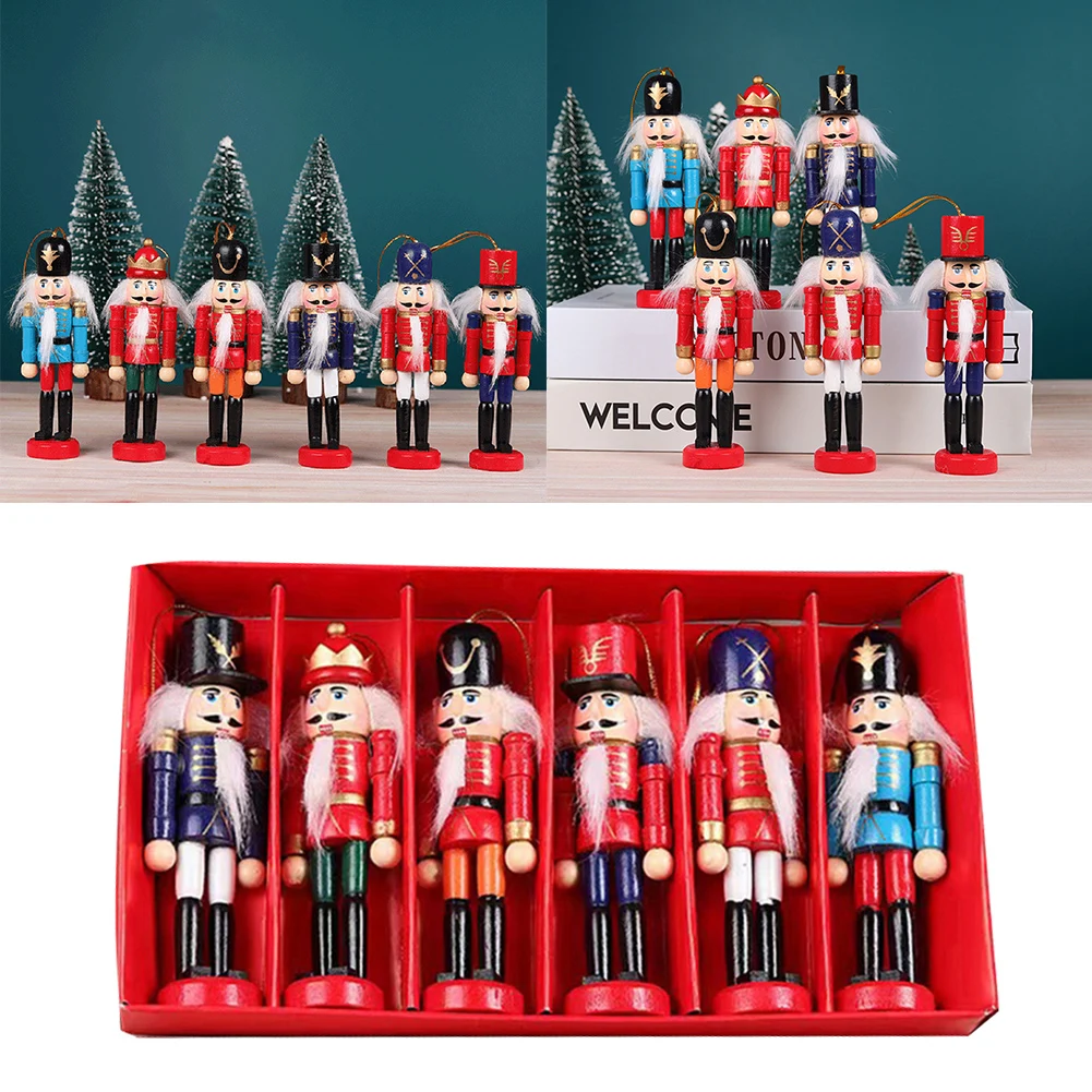 DIY Decoration Christmas Nutcracker Pendants Pre-equipped Hanging Ropes Realistic Adorable Figures Versatile Hanging Ornaments