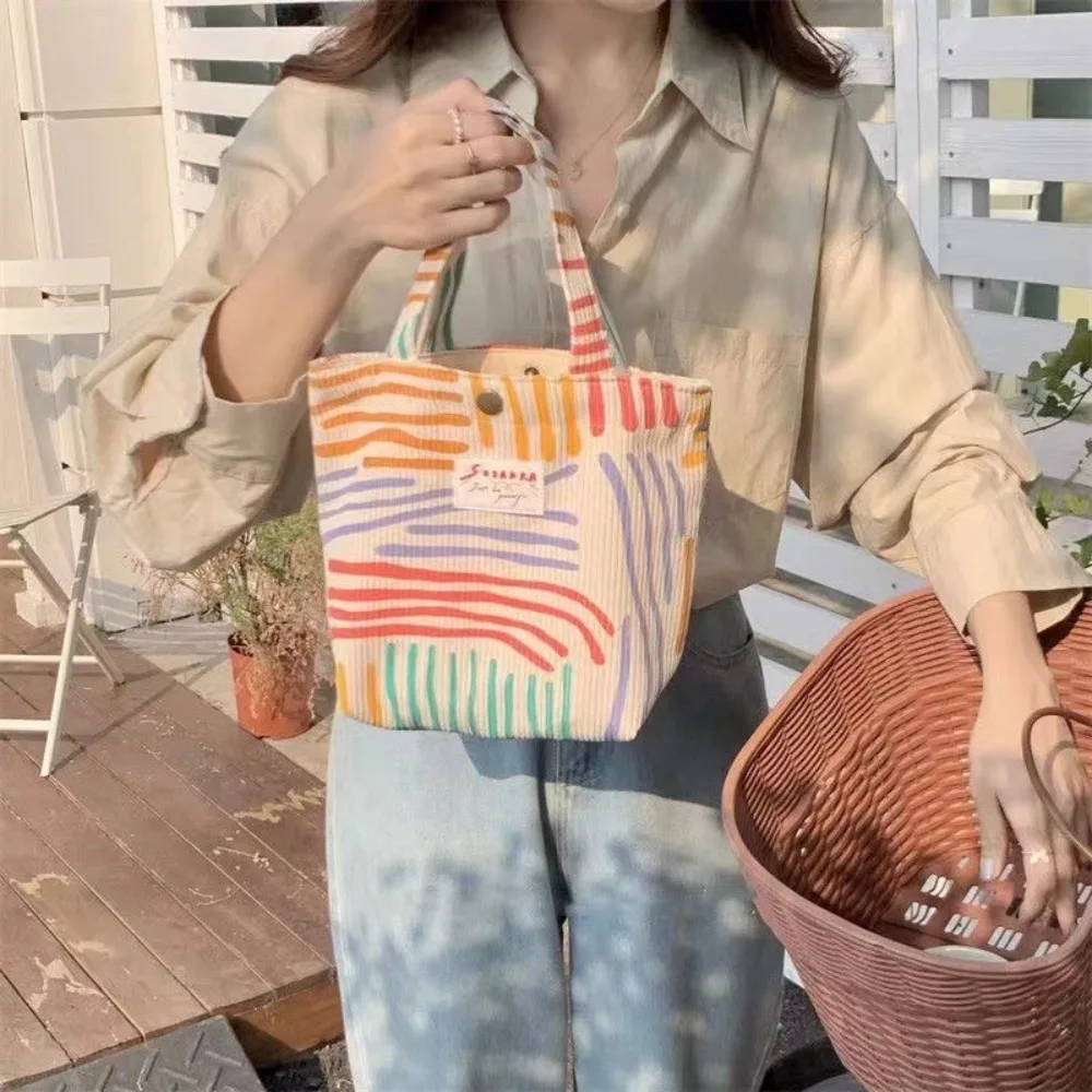 Portable Fashion Ladies Handbag Simple Solid Casual Versatile Hand-Held Totes Bag Rainbow Colorful Large Capacity Underarm Bag