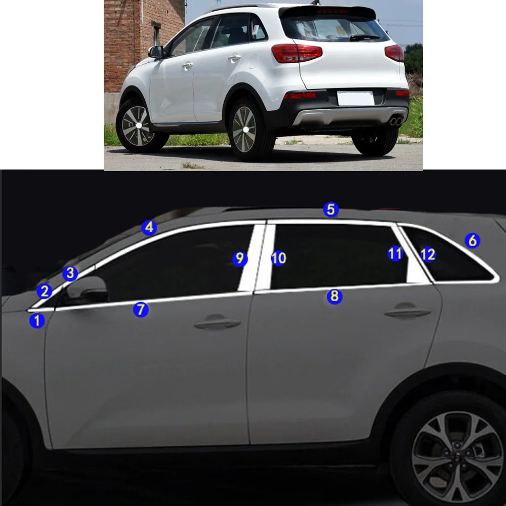 Car Sticker Garnish Pillar Window Middle Strip Trim Frame Hoods Parts For KIA KX3 2015 2016 2017 2018 2019 2020 2021