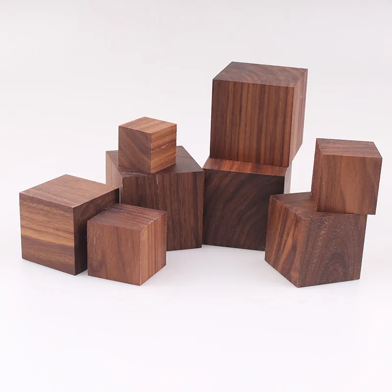 Square Natural Black Walnut Wood Blocks Side Length 30mm to 100mm DIY Furniture Woodworking DIY Materials for Handcrafting