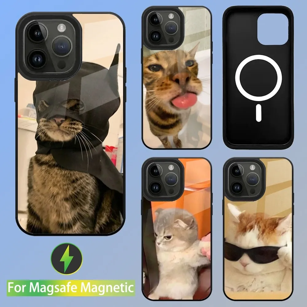 

Funny Cat Memes Phone Case For iPhone 15,14,13,12,11,Plus,Pro,Max Mini Magsafe Magnetic Wireless Charging