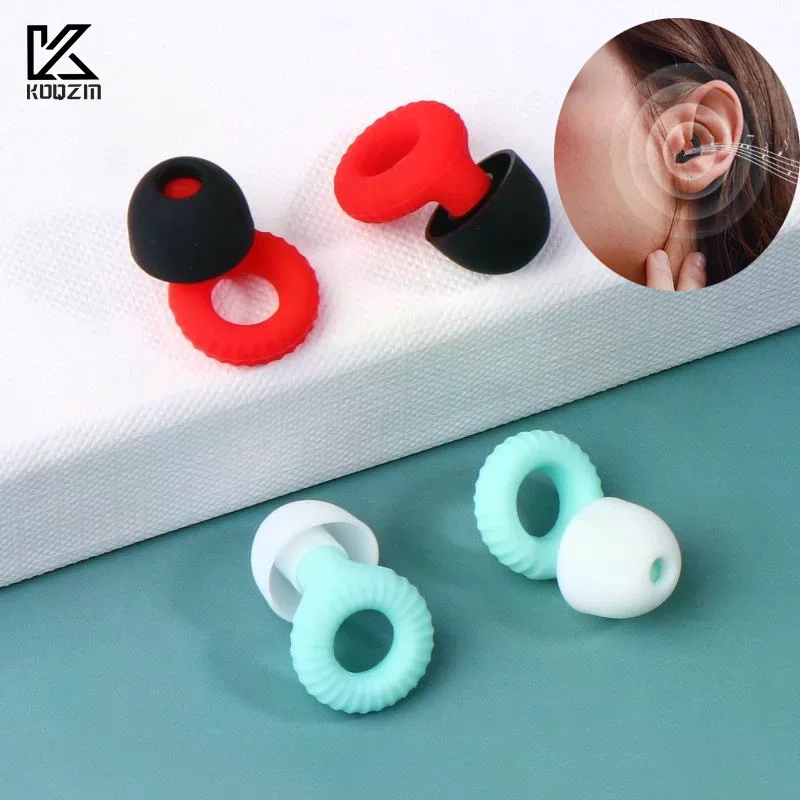 Ultra Thin Loop Shape Earplugs Waterproof Swim & Sleep Aid Reusable Silicone Concert Hearing Protection Earplug for Noise Reduct