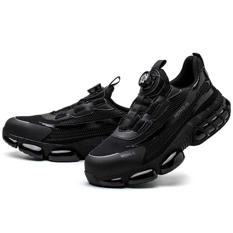 Roterende knop Beschermende veiligheidsschoenen Heren Stalen neus Sneakers Luchtkussen Werkschoenen Man Lekbestendige werkveiligheidslaarzen