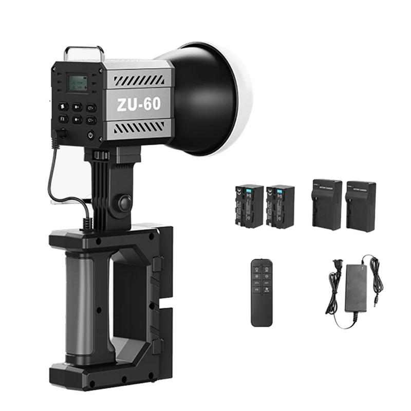 

60W Handle Photo Studio Light COB 2700-7500K Dimmable LED Video Lights For Vlog Photo Studio Film Livstreaming US PLUG-[Mriae Pa