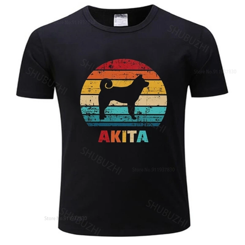 Футболка мужская летняя, топы, футболки, Винтажная Футболка Akita Inu, футболка унисекс для любителей японских собак и домашних животных, свободные Стильные топы, Мужская футболка