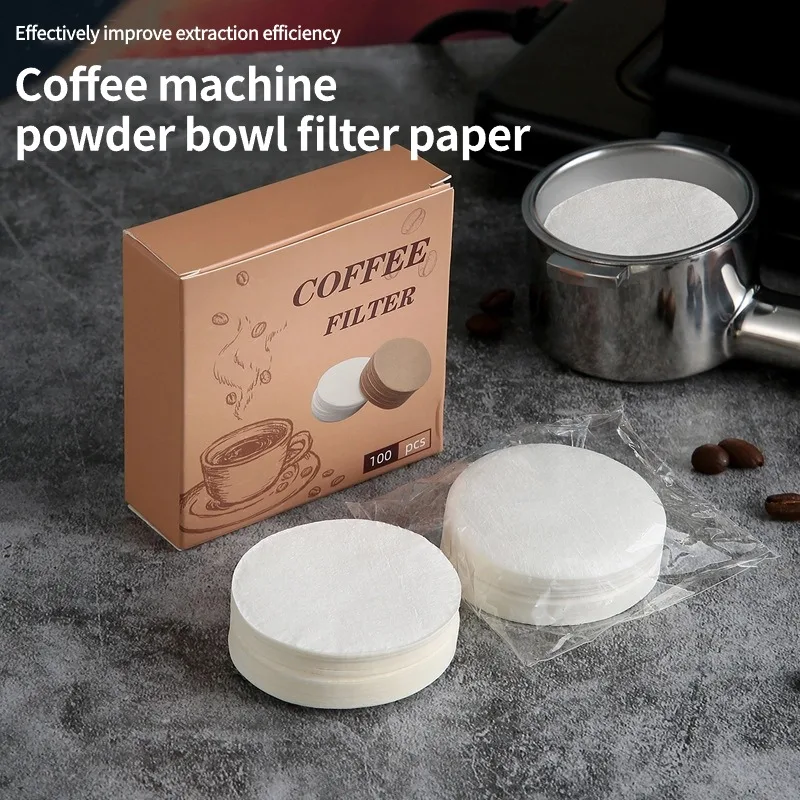 51mm53mm58mm Coffee Handle Disposable Filter Paper Coffee Powder Bowl Filter Paper Round Secondary Water Separation Filter Paper