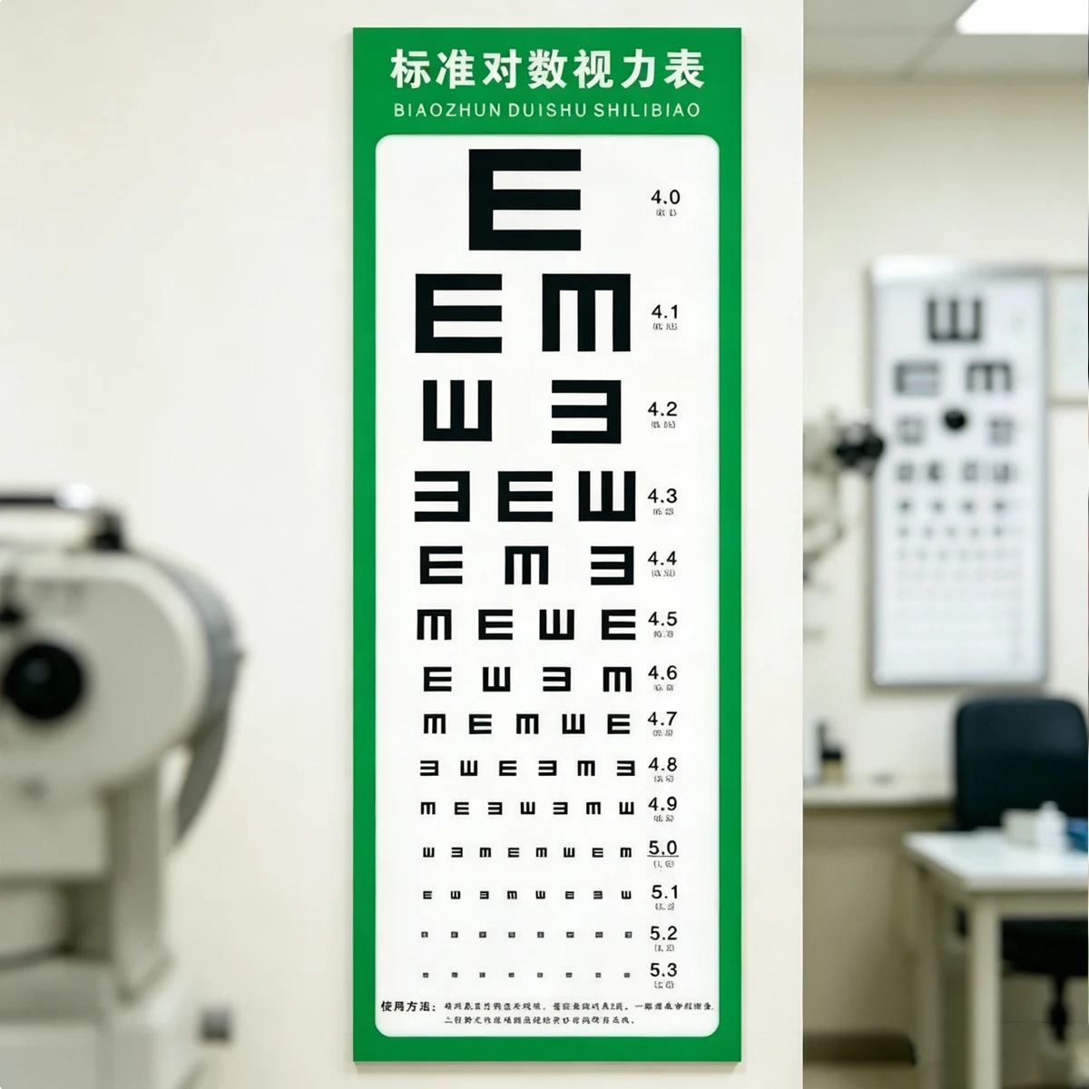 Standard Logarithmic Eye Chart Snellen Vision Test Chart, Portable Eye Sight Testing Poster for Optical Shop, Home Eye Vision