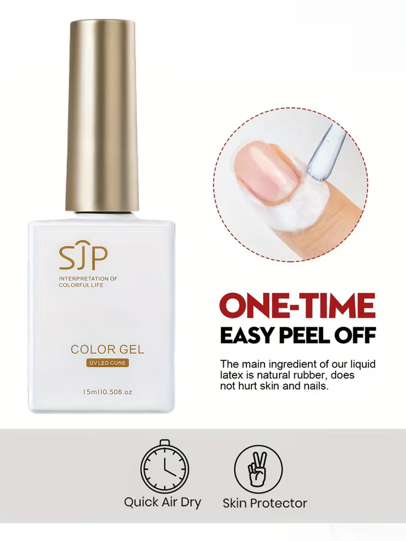 15ml Nail Art Gel funzionale Gel per unghie UV Base Top Coat, Gel da costruzione per estensione, Top Coat opaco, Gel anti-derramenta, Nail Art Pra