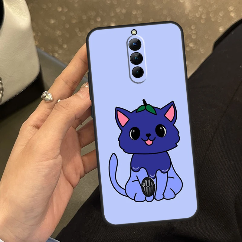 Cute Kawaii Blueberry Cat Case For Nubia Red Magic 8 8S Pro Plus 6 7 8 Pro 6S 7S Pro 6R 5S 5G Soft Protection Capa