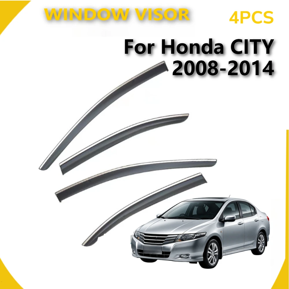 Side Window Wind Visor Compatible with Honda City 2008-2014, Wear Resistant Rainproof Exterior Decor Replacement Parts