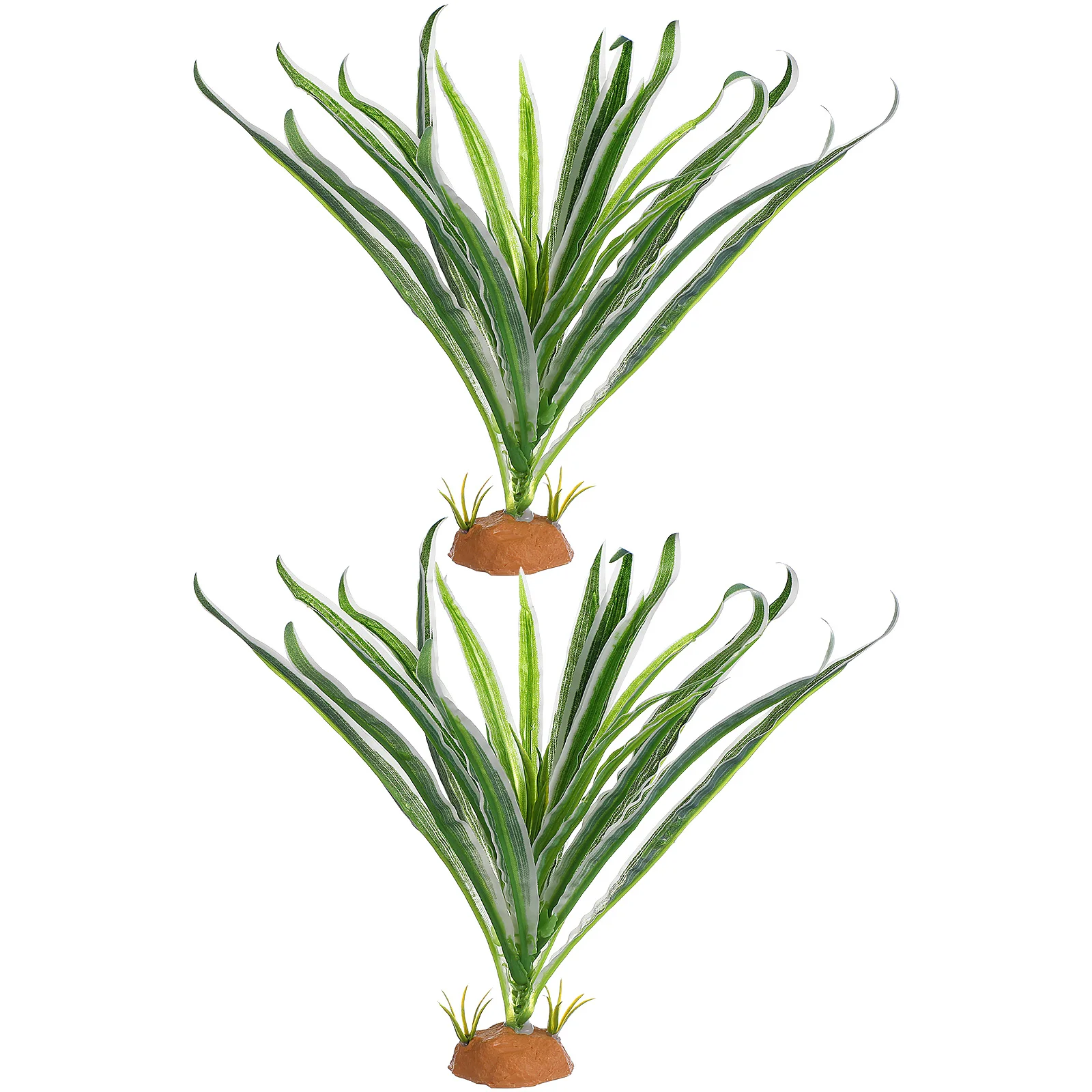 

2pcs Plants Reptile Artificial Faux Lifelike Terrarium Decors for Lizard Reptile Terrarium Plants Tank Aquarium