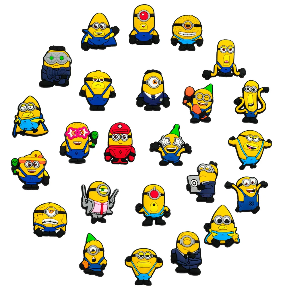 24PCS Despicable Me Shoe Charms Shoe Flowers Cartoon Figure Accessories Shoes Decorations for shoes Slippers Buckle Gift