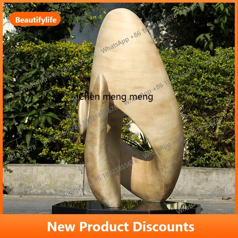 

C56 FRP Large Ornament Outdoor Stainless Steel Soft Decoration Shopping Mall Bar Sales Office Resin Sculpture