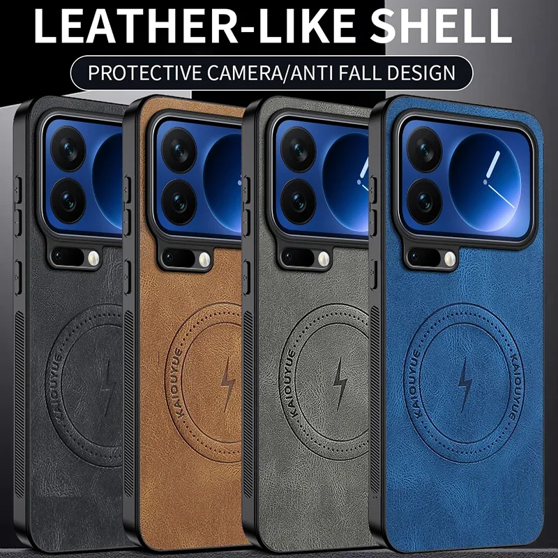 حافظة لهاتف Xiaomi 17 Pro Max لهاتف Magsafe غطاء مغناطيسي غير لامع من جلد الغنم الفاخر لهاتف Xiaomi Mi 17pro ممتص للصدمات مضاد للسقوط #2